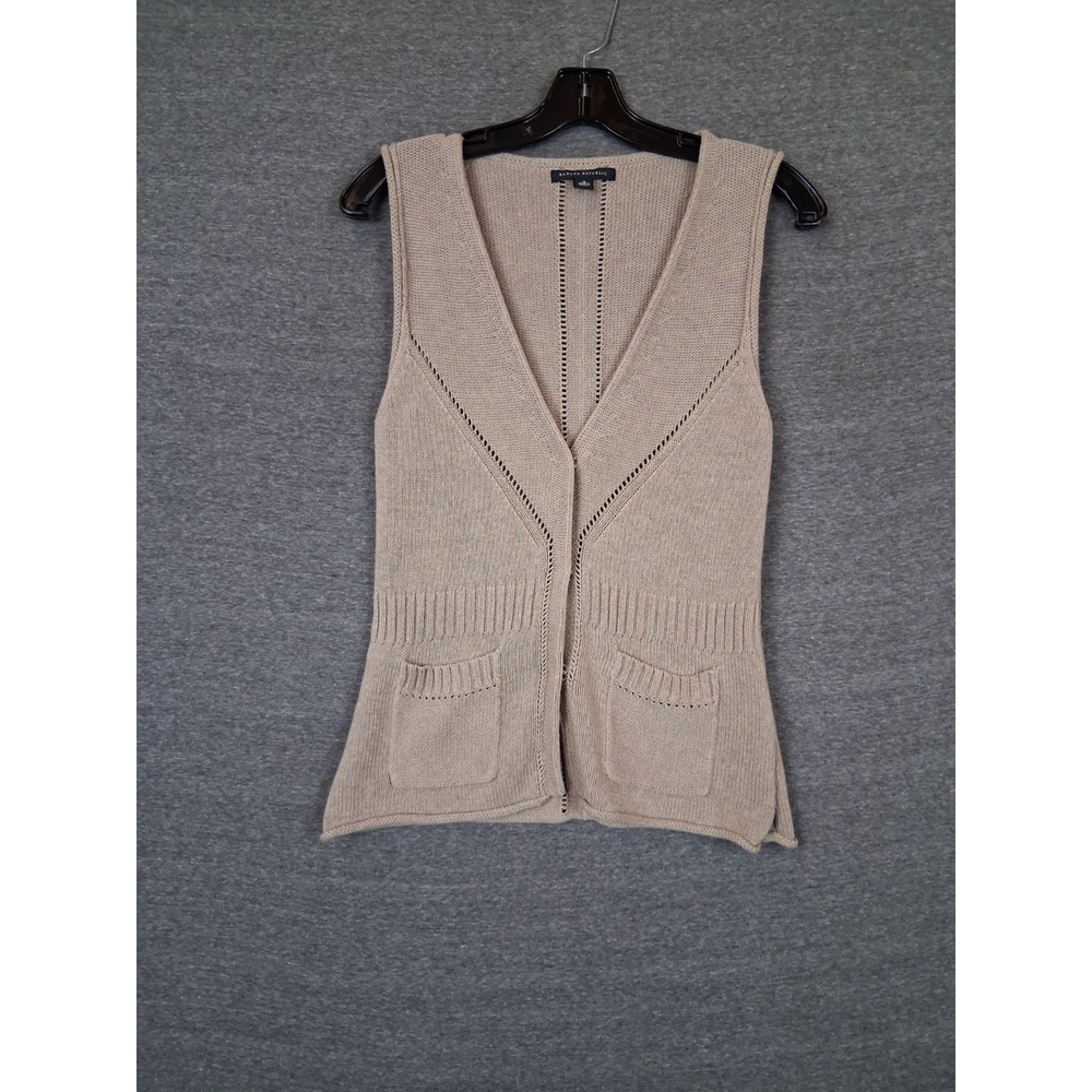 Banana Republic Womens Sweater Small Brown Cardigan Vest Light Academia Preppy